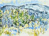 Dora Helen Mackie, Winter Hills, watercolour on paper