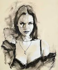 Charles Malinsky, Untitled - Portrait of a Woman, oil on canvas