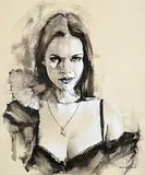Charles Malinsky, Untitled - Portrait of a Woman, oil on canvas