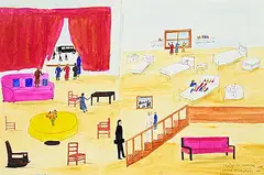 Irene E. McCaugherty, Isolation Hospital 1920 [Wheelerville Series], 1991, watercolour and ink on paper