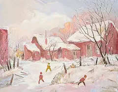 Lillian McGeoch, Behind the Garage, oil on canvas board
