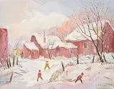 Lillian McGeoch, Behind the Garage, oil on canvas board
