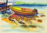 Janet Mitchell, Untitled - Holiday Boat, 1950, watercolour on paper