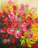 Pamela Montgomery, Untitled - Flowers En Masse, oil on canvas