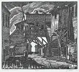 James McLaren Nicoll, Chinese Courtyard #63/65, 1979, lithograph on paper