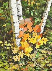 Ronald N. Okey, Untitled - Forest Floor in Autumn, oil on canvas board