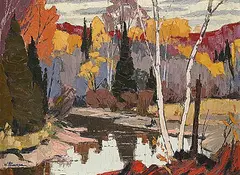 William Parsons, Quiet River, oil on canvas board