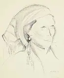 Kathleen Francis Pepper, Untitled - Portrait of a Woman, 1956, graphite on paper