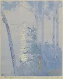 Walter J. Phillips, Moonlight, Lake of the Woods #43, 1927, colour wood block on paper