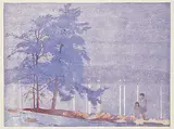 Walter J. Phillips, Summer Night, 1931, colour wood block on paper