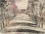 Joseph Francis Plaskett, Untitled - Treed Laneway