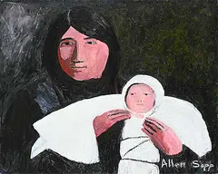 Allen Sapp, Mother and Baby, acrylic on canvas