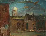 Gustav Oswald Weisman, The Night Mood, oil on canvas board