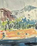 David T. Alexander, Veils Make Mountains Disappear, 1985, mixed media on paper