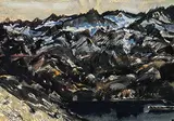 David T. Alexander, Pyramids on the Side, 1993, gouache on paper
