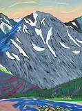 Anne Meredith Barry, Melting Snow [Above the Village], 1994, mixed media on paper