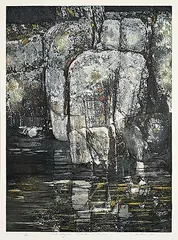 Ed Bartram, Rock Ledge #2 [Precambrian Rock Series] #11/45, 1980, colour etching on paper
