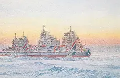 Sylvia Boehrnsen, Untitled - BeauDril Ship, watercolour on paper
