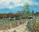 Hendrik Bres, Landscape 20, 1980, acrylic on wood board