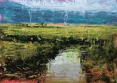 Aaron Bushnell, Don't Forget to Roll up the Carpet, oil on wood panel