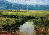 Aaron Bushnell, Don't Forget to Roll up the Carpet, oil on wood panel