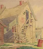 Robert Jacox Campbell, Untitled - Edmonton Back Alley, 1932, watercolour and graphite on paper