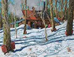 Horace Champagne, Boiling the Sap, St. Victor, 2006, pastel on paper