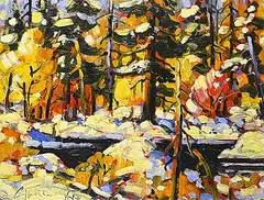 Snow Came Early, Headwaters by Rod Charlesworth, oil on canvas, sold Dec 2023