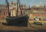 Gertrude E. Spurr Cutts, Low Tide, St. Ives, oil on canvas board