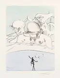 Flung Out Like a Fag-End by the Big-Wigs #A 64/195 by Salvador Dalí, 1974, etching with colour stencil on paper, sold Dec 2023