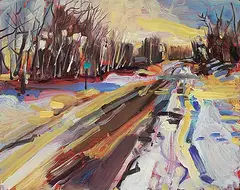 James Davies, Alberta Landscape 6, oil on wood panel