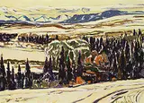 William Duma, Distant View, oil on canvas board