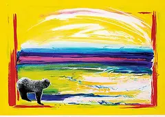 Maureen Enns, Biscuit Looking West, 2000, mixed media on paper