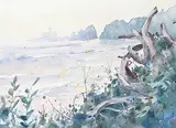 Alex Fong, Untitled - Coastal View, watercolour on paper