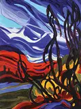 Jean Fosbrooke, Untitled - Red Mountains, oil on canvas