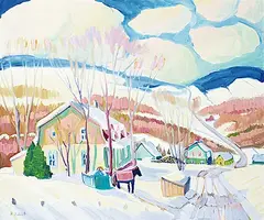 Daniel Froment, La Visite, acrylic on canvas