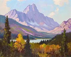 Roland Gissing, Sunwapta Valley, oil on paper board
