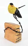 Dick Goerg, Goldfinch, 2015, wood carving and metal