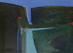 Leslie Frederick Graff, Untitled - Green Intersection, oil on wood board