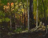 Thomas Garland Greene, October Woods, 1918, oil on board