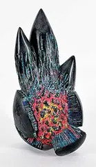 Lajos Hajdu, Untitled - Birth of the Universe, 1993, painted black stone carving