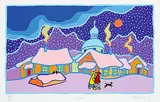 Ted Harrison, Alaska #28/150, 1988, colour silkscreen on paper