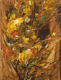 Hans Herold, Untitled - Tangled Bush, 1971, oil on wood board