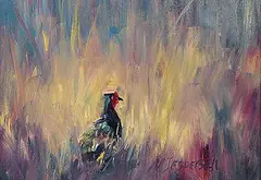 Maryanne Jespersen, Untitled - Waiting in the Grass, oil on canvas
