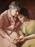 Tag Kim, Untitled - Mother and Daughter, oil on canvas