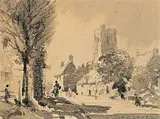 Alfred Crocker Leighton, Untitled - English Street Scene