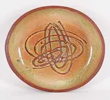 Luke Orton Lindoe, Untitled - Green and Brown Dish with Spiral Design