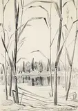 Ernest Friedrich Lindner, Reeds, 1959, watercolour on paper