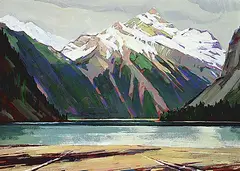 Min Ma, Morning at Kinney Lake, acrylic on paper board