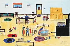 Bath Night Memories by Irene E. McCaugherty, 1994, watercolour and ink on paper, sold Dec 2023